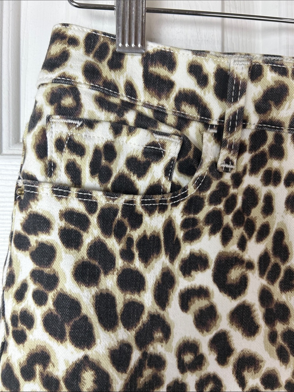FRAME Ali High Rise Cigarette Jeans Leopard Print Beige Multi Size 30 - Picture 8 of 11